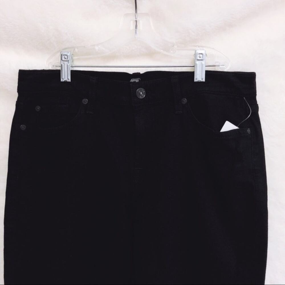 7 For All Mankind Black Distressed Gwen Skinny Ankle Jeans - Picture 5 of 8